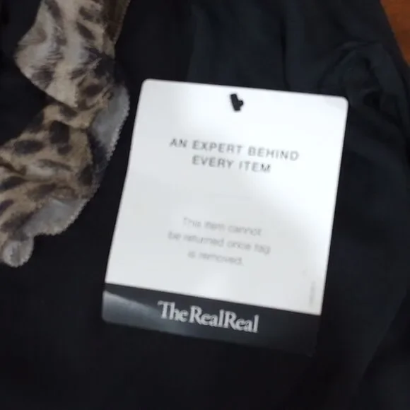 Just Cavalli Sheer Black Silk Blouse with Leopard Ruffle & Satin Trim - 44 / L - Picture 11 of 11